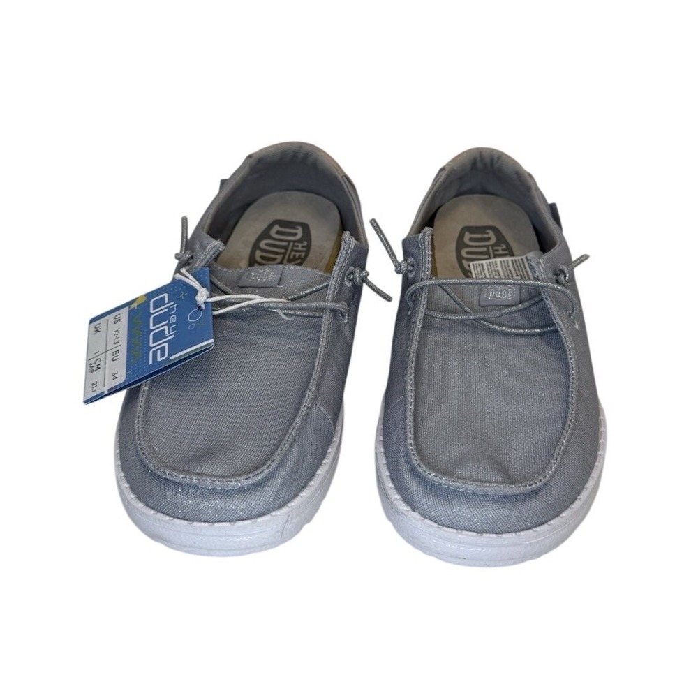 Hey‎ Dude Youth Wendy Youth Glitter Sparkle Blue, Iridescent Slip On Y2-L3